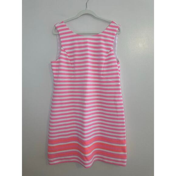 Lilly Pulitzer Womens Eden Mini Shift Dress Tropical Pink Pout Striped Summer XL - Picture 4 of 10